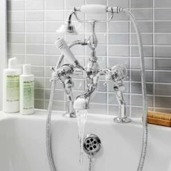Crosswater Belgravia Crosshead Bath Shower Mixer - Nickel -TAP WAREHOUSE Shop crosswater bl422dc main