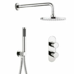 Crosswater Central 2 Outlet 2 Handle Shower Bundle - Chrome