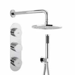 Crosswater Dial Central 2 Control Shower Valve With Single Mode Handset, Fixed Head & Arm