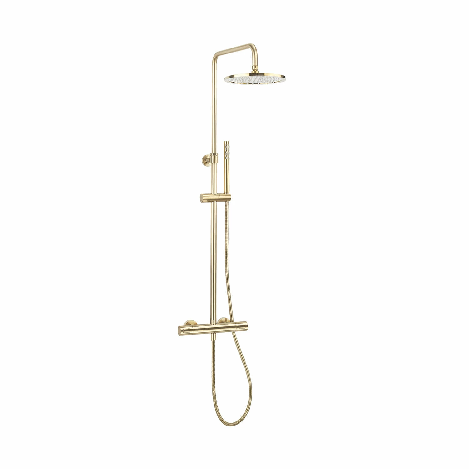 Crosswater Central Thermostatic Exposed Shower Kit With Height Adjustable Rigid Riser - Brushed Brass 4 Crosswater Central Thermostatic Exposed Shower Kit With Height Adjustable Rigid Riser - Brushed Brass - Image 2