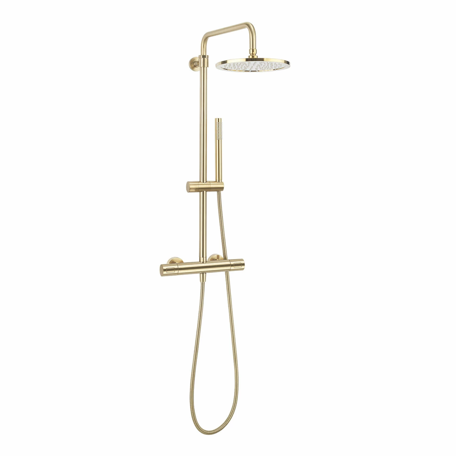Crosswater Central Thermostatic Exposed Shower Kit With Height Adjustable Rigid Riser - Brushed Brass 3 Crosswater Central Thermostatic Exposed Shower Kit With Height Adjustable Rigid Riser - Brushed Brass