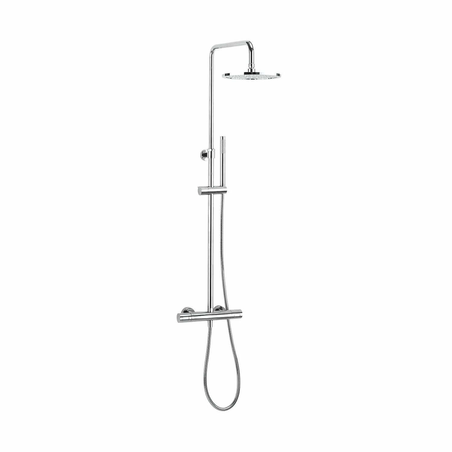 Crosswater Central Thermostatic Exposed Shower Kit With Height Adjustable Rigid Riser - Polished Chrome 4 Crosswater Central Thermostatic Exposed Shower Kit With Height Adjustable Rigid Riser - Polished Chrome - Image 2