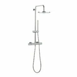 Crosswater Central Thermostatic Exposed Shower Kit With Height Adjustable Rigid Riser - Polished Chrome