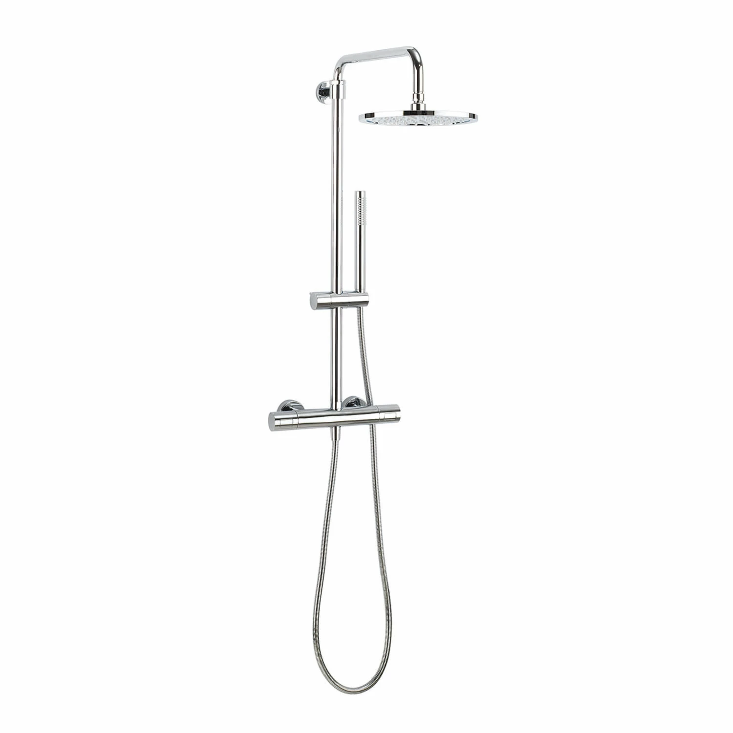 Crosswater Central Thermostatic Exposed Shower Kit With Height Adjustable Rigid Riser - Polished Chrome 3 Crosswater Central Thermostatic Exposed Shower Kit With Height Adjustable Rigid Riser - Polished Chrome