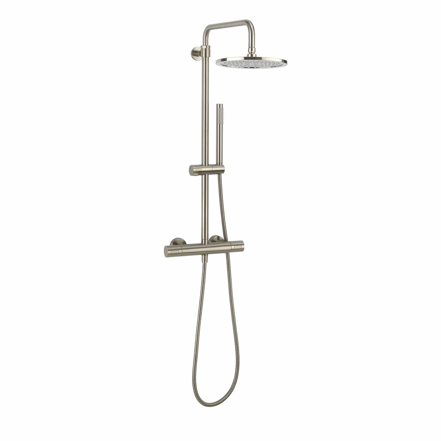 Crosswater Central Thermostatic Exposed Shower Kit With Height Adjustable Rigid Riser - Brushed Stainless Steel Effect 3 Crosswater Central Thermostatic Exposed Shower Kit With Height Adjustable Rigid Riser - Brushed Stainless Steel Effect