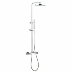 Crosswater Curve Exposed Thermostatic Shower Valve With Rigid Riser & Handset Kit