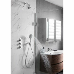 Crosswater Dial Central 2 Outlet Valve With Fixed Shower Head And Shower Handset
