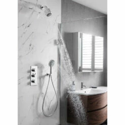 Crosswater Dial Kai Lever 2 Outlet Concealed Shower Valve With Fixed Shower Head And Shower Handset