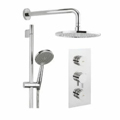 Crosswater Dial Kai Lever Triple Control Shower Valve With Overhead Shower & Rail Kit