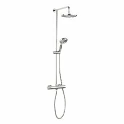 Crosswater Fusion Thermostatic Exposed Shower Kit With Fixed Head & 3 Mode Shower Handset