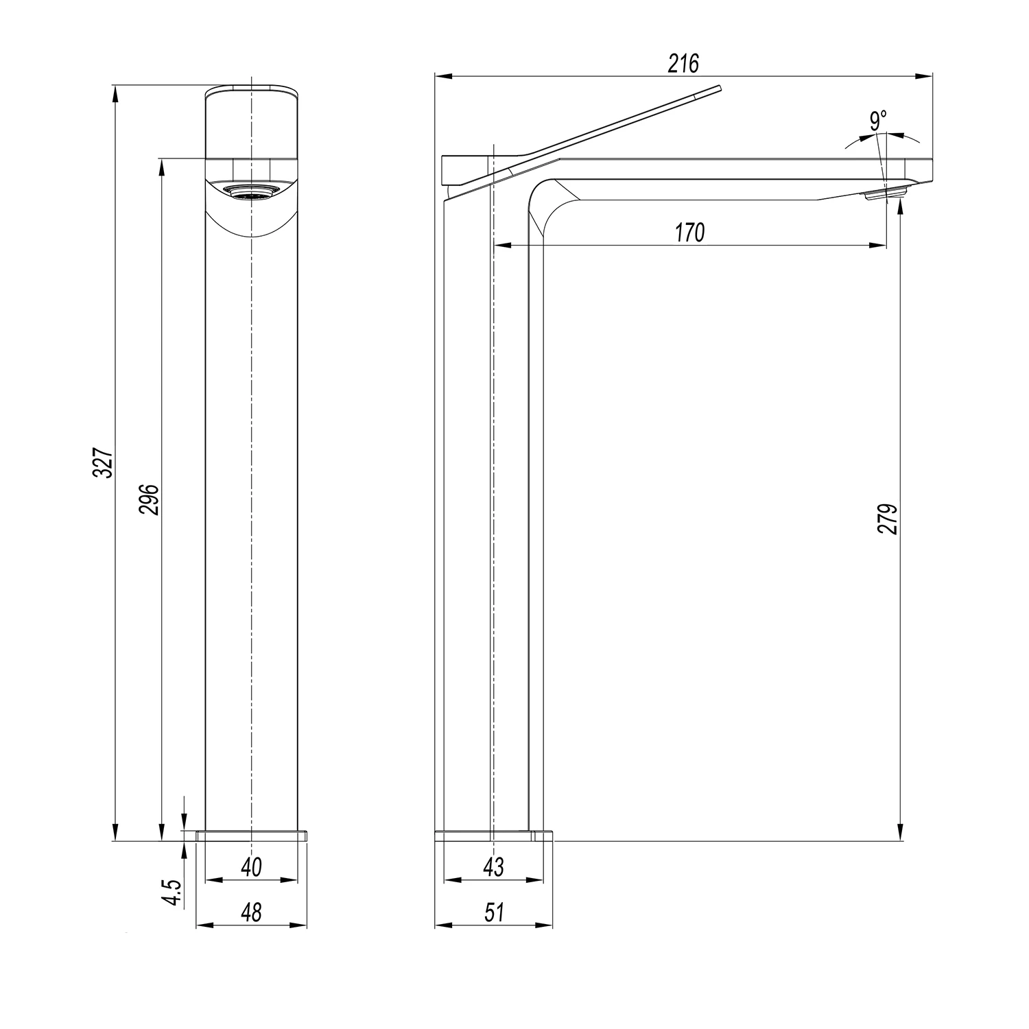 Crosswater Glide II Tall Basin Mixer Tap - Brushed Stainless Steel Effect 8 Crosswater Glide II Tall Basin Mixer Tap - Brushed Stainless Steel Effect - Image 6