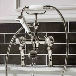 Crosswater Belgravia Crosshead Bath Shower Mixer - Nickel -TAP WAREHOUSE Shop crosswater hg422dn var detail2