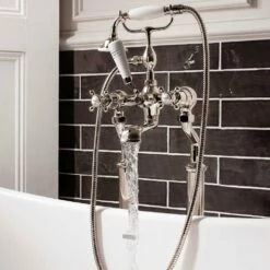 Crosswater Belgravia Crosshead Bath Shower Mixer - Nickel -TAP WAREHOUSE Shop crosswater hg422dn var hero