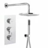 Crosswater Dial Kai Lever 2 Control Shower Valve With Single Mode Handset, Fixed Head & Arm 1 Crosswater Dial Kai Lever 2 Control Shower Valve With Single Mode Handset, Fixed Head & Arm -TAP WAREHOUSE Shop crosswater kai lever 2way valve fixed head handset