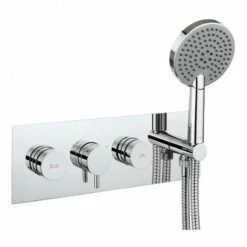 Crosswater Dial Kai Lever 2 Outlet Concealed Thermostatic Bath Valve With 3 Mode Handset