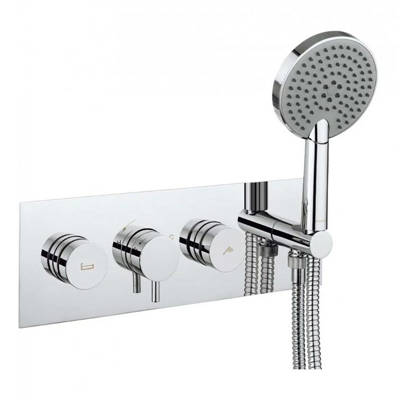 Crosswater Dial Kai Lever 2 Outlet Concealed Thermostatic Bath Valve With 3 Mode Handset 3 Crosswater Dial Kai Lever 2 Outlet Concealed Thermostatic Bath Valve With 3 Mode Handset