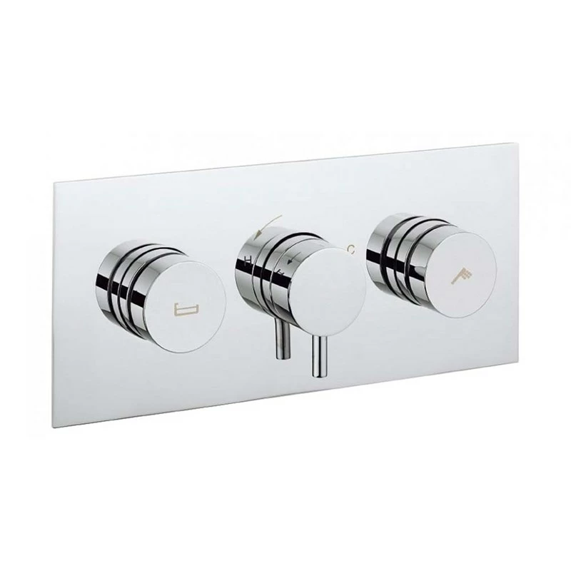 Crosswater Dial Kai Lever 2 Outlet Concealed Thermostatic Bath Valve 3 Crosswater Dial Kai Lever 2 Outlet Concealed Thermostatic Bath Valve