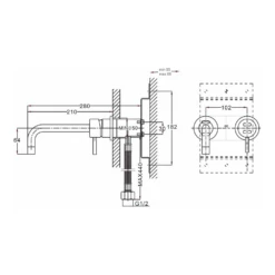 Crosswater Kai Lever 2 Hole Wall Mounted Basin Mixer Set 17 Crosswater Kai Lever 2 Hole Wall Mounted Basin Mixer Set -TAP WAREHOUSE Shop crosswater kai lever wall basin tap kl120wnc tech