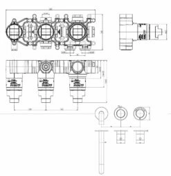 Crosswater Module 2 Outlet Concealed Thermostatic Shower Valve & Bath Spout - Brushed Stainless Steel Effect 19 Crosswater Module 2 Outlet Concealed Thermostatic Shower Valve & Bath Spout - Brushed Stainless Steel Effect -TAP WAREHOUSE Shop crosswater module 2 outlet concealed valve with bath spout and valve body tech drawing update