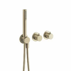 Crosswater Module 3 Outlet 2 Handle Concealed Thermostatic Shower Valve & Shower Handset - Brushed Stainless Steel Effect 16 Crosswater Module 3 Outlet 2 Handle Concealed Thermostatic Shower Valve & Shower Handset - Brushed Stainless Steel Effect -TAP WAREHOUSE Shop crosswater module 2 outlet concealed valve with handset brushed brass cutout