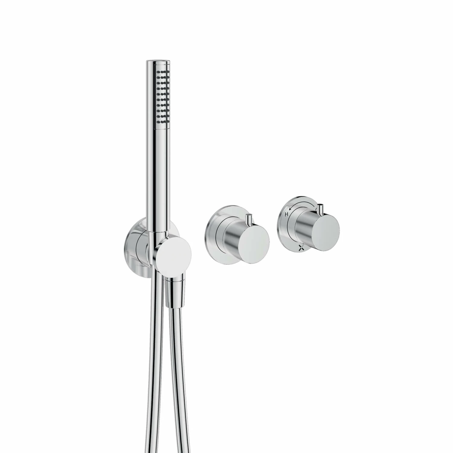 Crosswater Module 3 Outlet 2 Handle Concealed Thermostatic Shower Valve & Shower Handset - Brushed Stainless Steel Effect 5 Crosswater Module 3 Outlet 2 Handle Concealed Thermostatic Shower Valve & Shower Handset - Brushed Stainless Steel Effect - Image 3