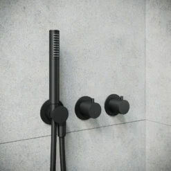 Crosswater Module 3 Outlet 2 Handle Concealed Thermostatic Shower Valve & Shower Handset - Brushed Stainless Steel Effect