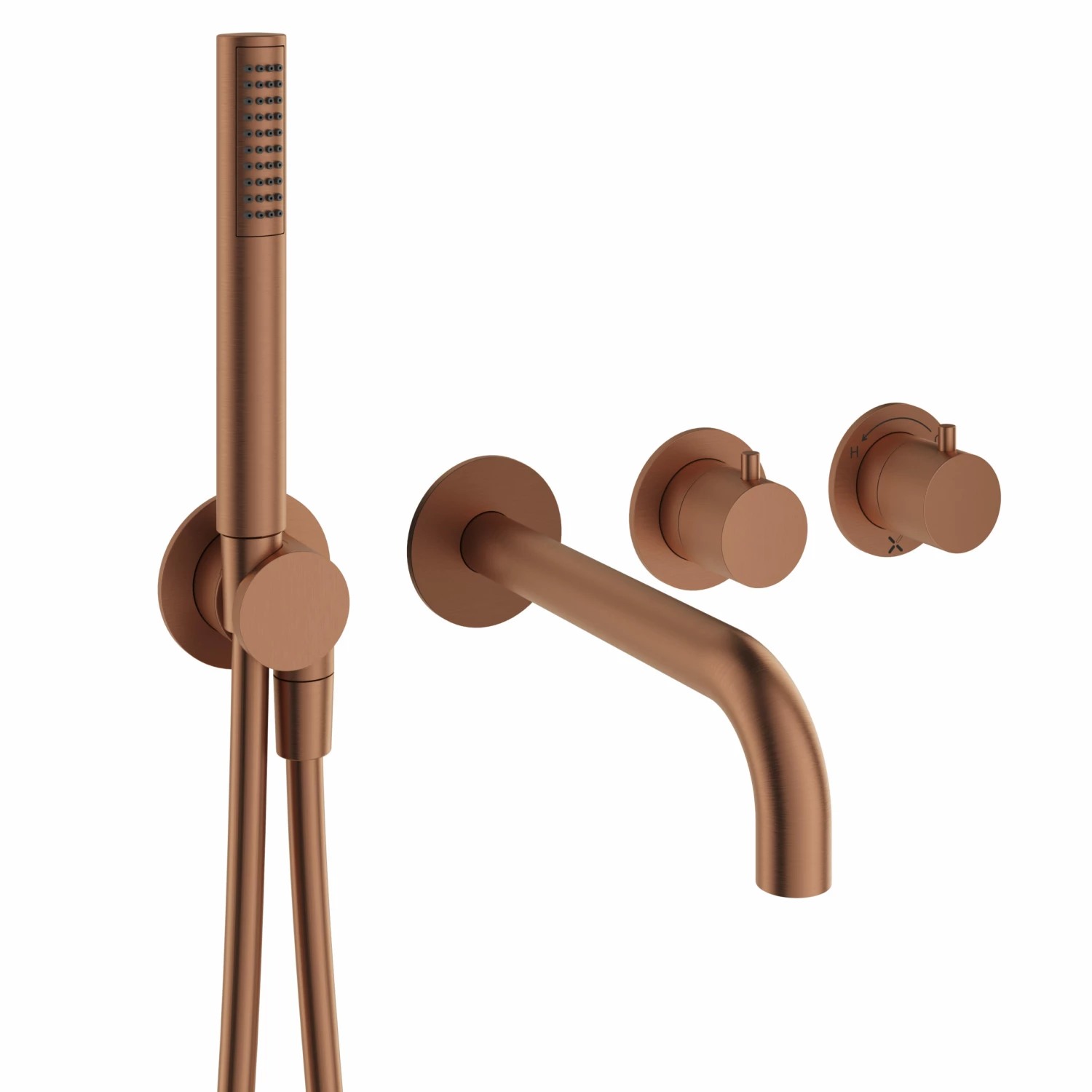 Crosswater Module 2 Outlet Concealed Thermostatic Shower Valve With Bath Spout & Shower Handset - Brushed Stainless Steel Effect 6 Crosswater Module 2 Outlet Concealed Thermostatic Shower Valve With Bath Spout & Shower Handset - Brushed Stainless Steel Effect - Image 4