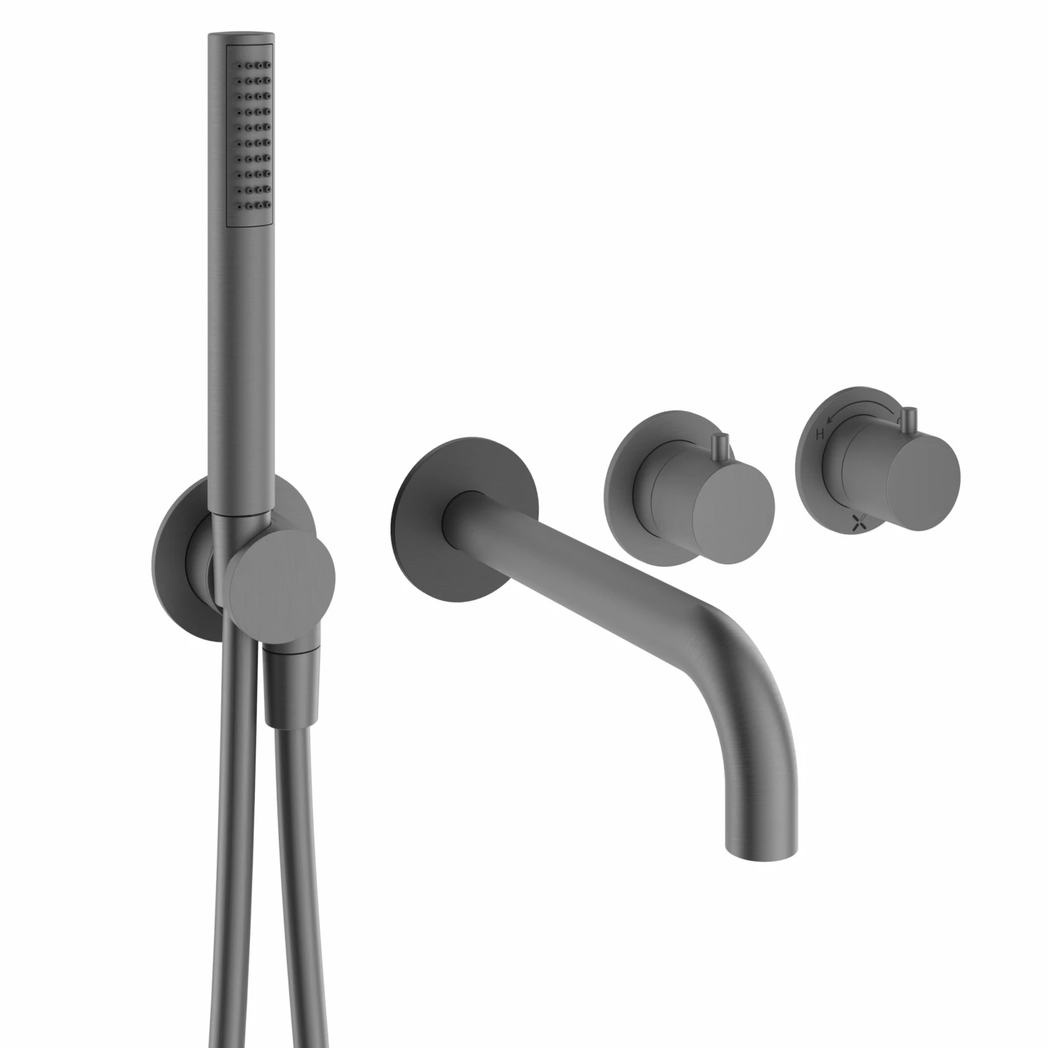 Crosswater Module 2 Outlet Concealed Thermostatic Shower Valve With Bath Spout & Shower Handset - Brushed Stainless Steel Effect 7 Crosswater Module 2 Outlet Concealed Thermostatic Shower Valve With Bath Spout & Shower Handset - Brushed Stainless Steel Effect - Image 5