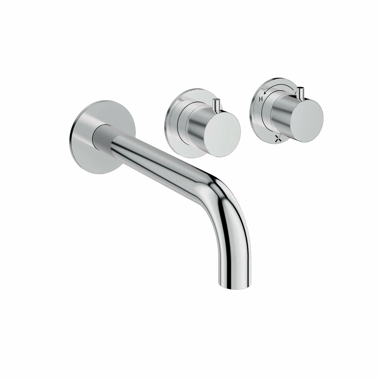 Crosswater Module 3 Outlet 2 Handle Concealed Thermostatic Shower Valve & Bath Spout - Brushed Stainless Steel Effect 5 Crosswater Module 3 Outlet 2 Handle Concealed Thermostatic Shower Valve & Bath Spout - Brushed Stainless Steel Effect - Image 3