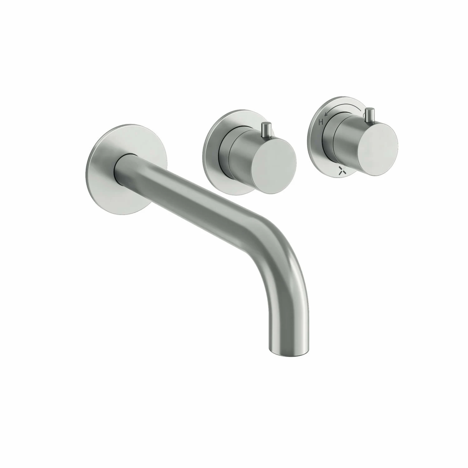 Crosswater Module 3 Outlet 2 Handle Concealed Thermostatic Shower Valve & Bath Spout - Brushed Stainless Steel Effect 6 Crosswater Module 3 Outlet 2 Handle Concealed Thermostatic Shower Valve & Bath Spout - Brushed Stainless Steel Effect - Image 4