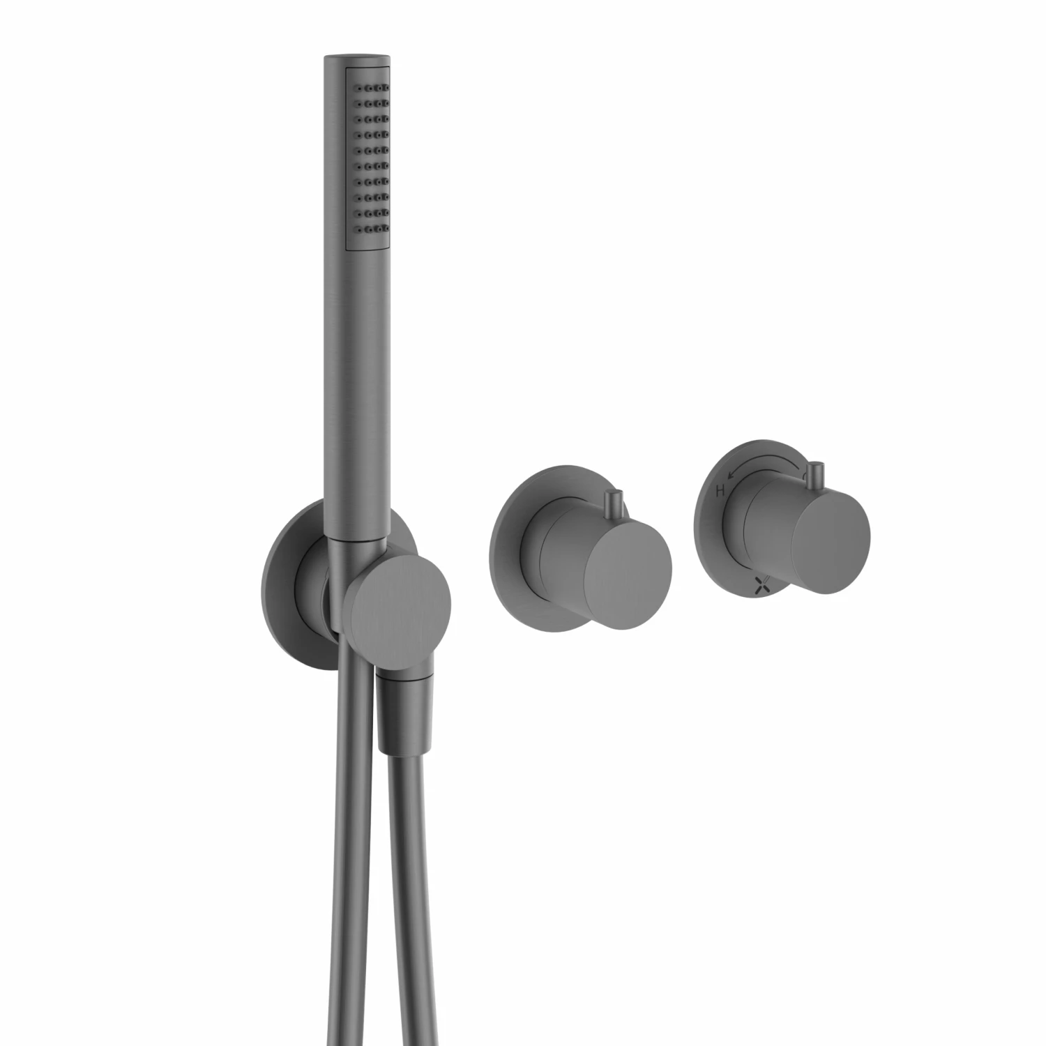 Crosswater Module 3 Outlet 2 Handle Concealed Thermostatic Shower Valve & Shower Handset - Brushed Stainless Steel Effect 9 Crosswater Module 3 Outlet 2 Handle Concealed Thermostatic Shower Valve & Shower Handset - Brushed Stainless Steel Effect - Image 7