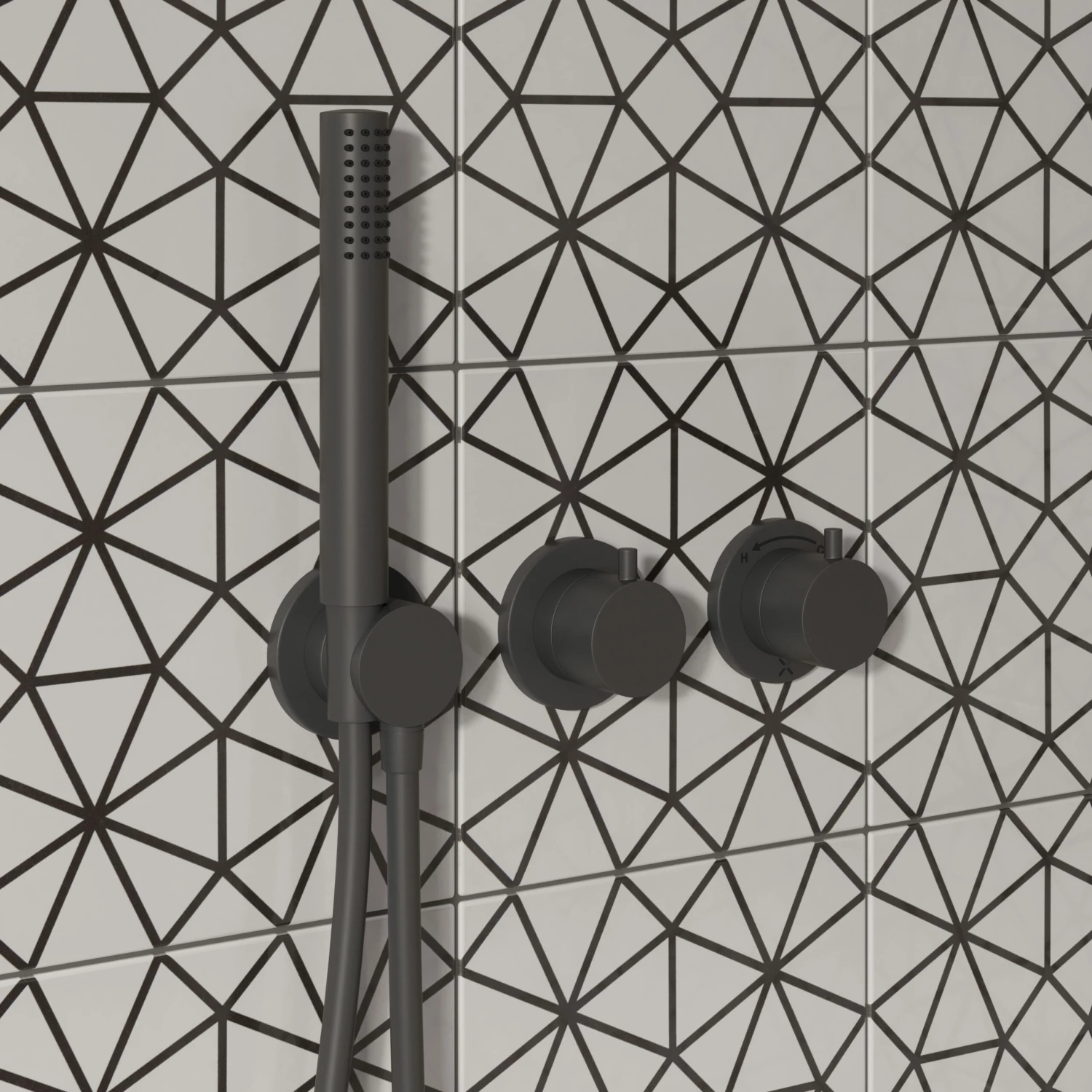 Crosswater Module 3 Outlet 2 Handle Concealed Thermostatic Shower Valve & Shower Handset - Brushed Stainless Steel Effect 4 Crosswater Module 3 Outlet 2 Handle Concealed Thermostatic Shower Valve & Shower Handset - Brushed Stainless Steel Effect - Image 2