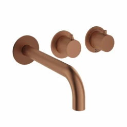 Crosswater Module 3 Outlet 2 Handle Concealed Thermostatic Shower Valve & Bath Spout - Brushed Stainless Steel Effect 16 Crosswater Module 3 Outlet 2 Handle Concealed Thermostatic Shower Valve & Bath Spout - Brushed Stainless Steel Effect -TAP WAREHOUSE Shop crosswater module 3 outlet spout set bronze cutout