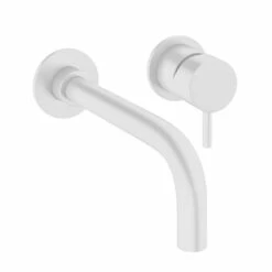 Crosswater MPRO Wall Mounted Basin Mixer Tap - Matt White -TAP WAREHOUSE Shop crosswater mpro 2 hole wall basin tap white cutout