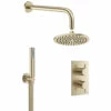 Crosswater MPRO 2 Outlet 2 Handle Shower Bundle - Brushed Brass 2 Crosswater MPRO 2 Outlet 2 Handle Shower Bundle - Brushed Brass -TAP WAREHOUSE Shop crosswater mpro 2 outlet shower bundle brushed brass cutout