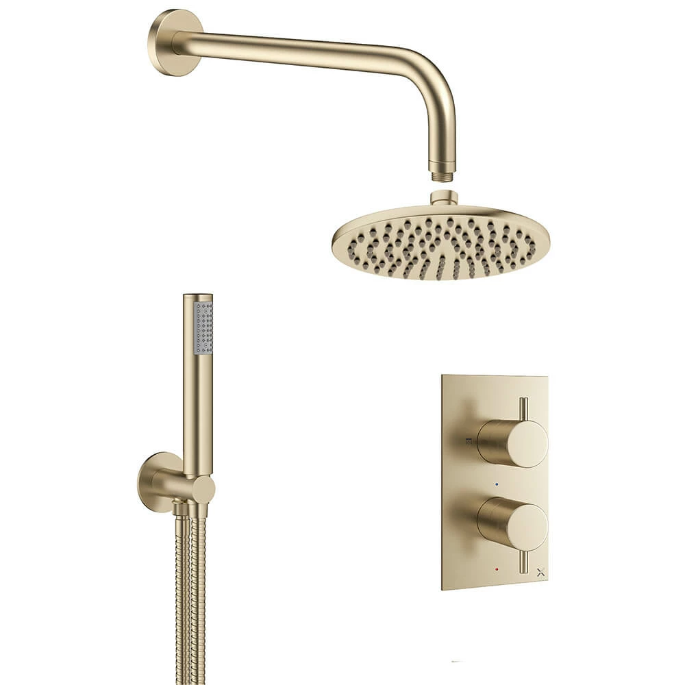 Crosswater MPRO 2 Outlet 2 Handle Shower Bundle - Brushed Brass 3 Crosswater MPRO 2 Outlet 2 Handle Shower Bundle - Brushed Brass
