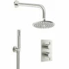 Crosswater MPRO 2 Outlet 2 Handle Shower Bundle - Brushed Stainless Steel Effect 1 Crosswater MPRO 2 Outlet 2 Handle Shower Bundle - Brushed Stainless Steel Effect -TAP WAREHOUSE Shop crosswater mpro 2 outlet shower bundle steel cutout