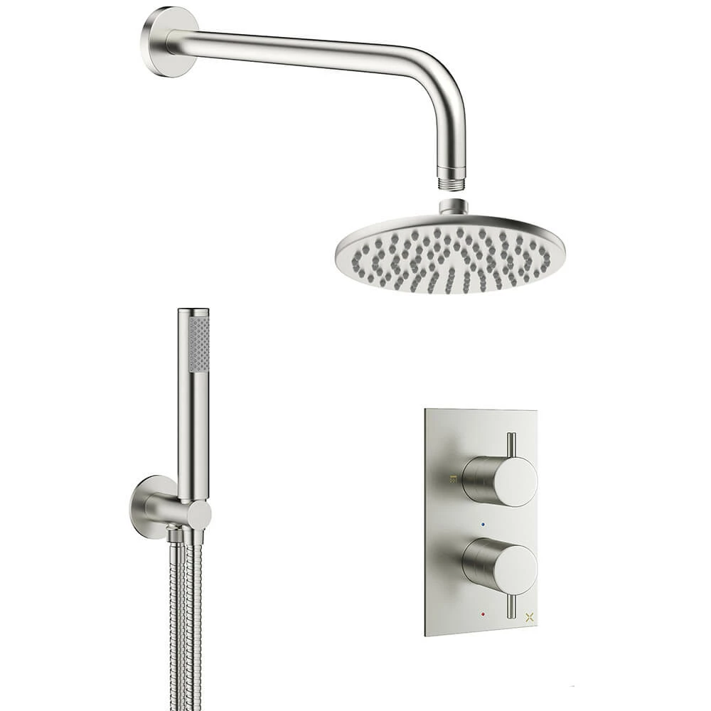 Crosswater MPRO 2 Outlet 2 Handle Shower Bundle - Brushed Stainless Steel Effect 3 Crosswater MPRO 2 Outlet 2 Handle Shower Bundle - Brushed Stainless Steel Effect
