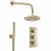 Crosswater MPRO 2 Outlet 3 Handle Shower Bundle - Brushed Brass -TAP WAREHOUSE Shop crosswater mpro 3 handle shower bundle brushed brass cutout