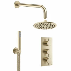 Crosswater MPRO 2 Outlet 3 Handle Shower Bundle - Brushed Brass