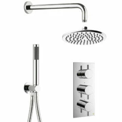 Crosswater MPRO 2 Outlet 3 Handle Shower Bundle - Chrome