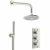 Crosswater MPRO 2 Outlet 3 Handle Shower Bundle - Brushed Stainless Steel Effect 1 Crosswater MPRO 2 Outlet 3 Handle Shower Bundle - Brushed Stainless Steel Effect -TAP WAREHOUSE Shop crosswater mpro 3 handle shower bundle steel cutout