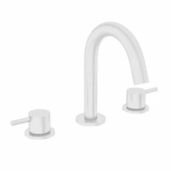 Crosswater MPRO 3 Hole Basin Mixer Tap - Matt White 19 Crosswater MPRO 3 Hole Basin Mixer Tap - Matt White -TAP WAREHOUSE Shop crosswater mpro 3 hole deck basin tap white cutout
