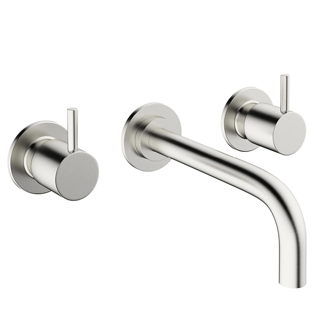 Crosswater MPRO Wall Mounted Basin Mixer With Twin Levers & Spout - Chrome 4 Crosswater MPRO Wall Mounted Basin Mixer With Twin Levers & Spout - Chrome - Image 2