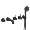 Crosswater MPRO Industrial 5 Hole Wall Mounted Bath Filler Tap With Spout & Handset - Carbon Black 1 Crosswater MPRO Industrial 5 Hole Wall Mounted Bath Filler Tap With Spout & Handset - Carbon Black -TAP WAREHOUSE Shop crosswater mpro 5 hole bath shower mixer carbon