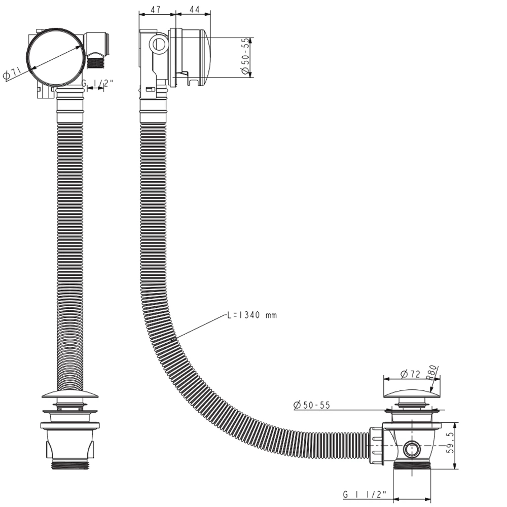 Crosswater MPRO Overflow Bath Filler With Click Clack Waste - Matt Black 4 Crosswater MPRO Overflow Bath Filler With Click Clack Waste - Matt Black - Image 2