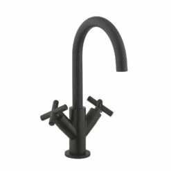 Crosswater MPRO Mono Basin Mixer Tap With Crosshead Handles - Brushed Stainless Steel Effect 12 Crosswater MPRO Mono Basin Mixer Tap With Crosshead Handles - Brushed Stainless Steel Effect -TAP WAREHOUSE Shop crosswater mpro crosshead black mono basin mixer cutout