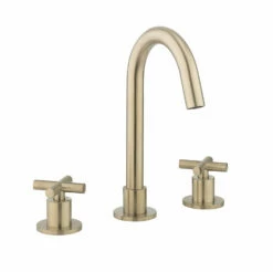 Crosswater MPRO 3 Hole Basin Mixer Tap With Crosshead Handles - Brushed Brass