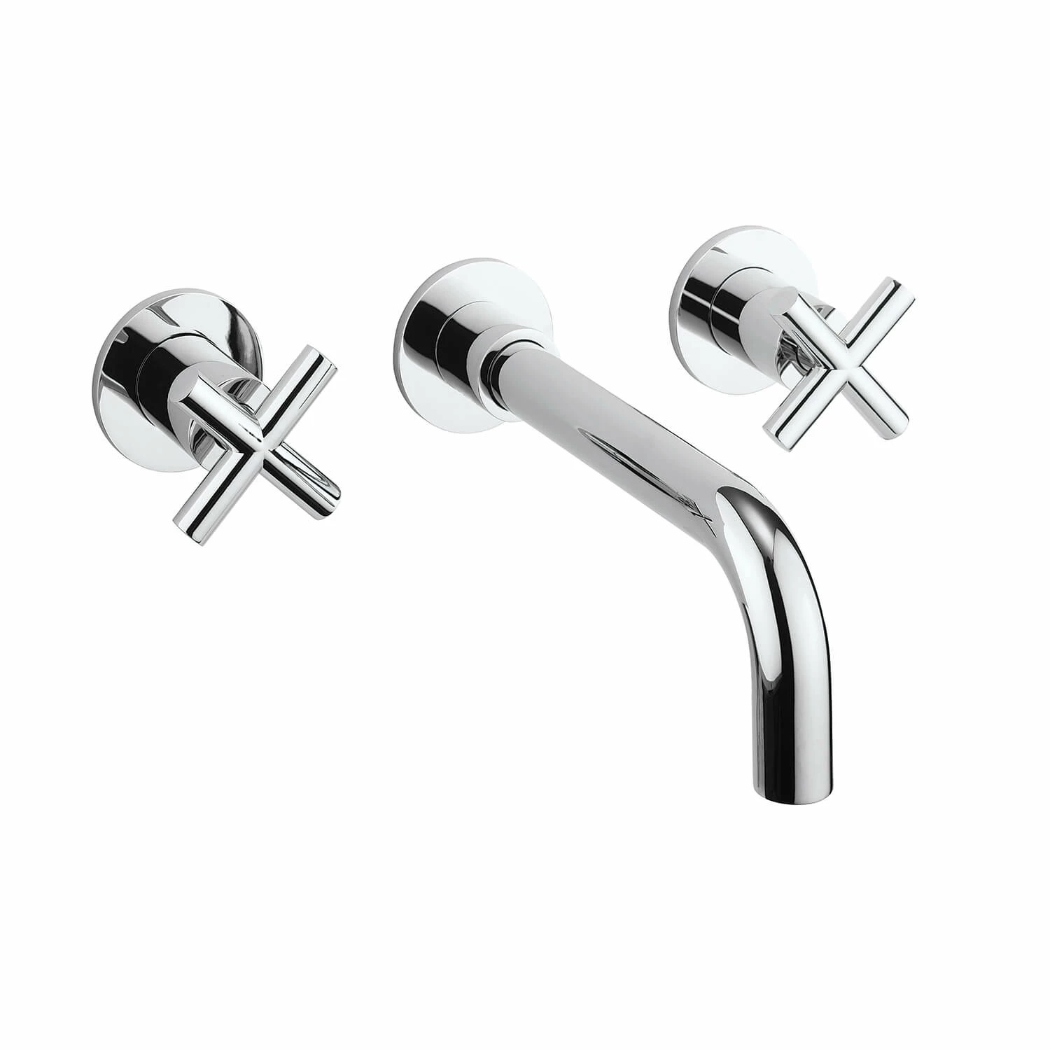 Crosswater MPRO 3 Hole Wall Mounted Basin Mixer Tap With Crosshead Handles - Brushed Stainless Steel Effect 7 Crosswater MPRO 3 Hole Wall Mounted Basin Mixer Tap With Crosshead Handles - Brushed Stainless Steel Effect - Image 5