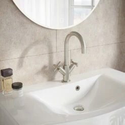 Crosswater MPRO Mono Basin Mixer Tap With Crosshead Handles - Brushed Stainless Steel Effect 16 Crosswater MPRO Mono Basin Mixer Tap With Crosshead Handles - Brushed Stainless Steel Effect -TAP WAREHOUSE Shop crosswater mpro crosshead stainless steel mono basin mixer lifestyle